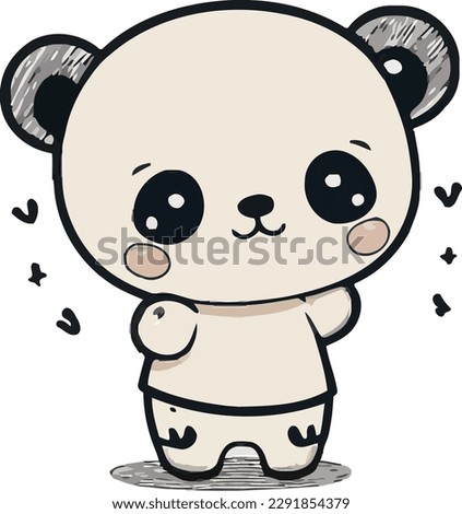 vector of a cute panda for t shirt design
