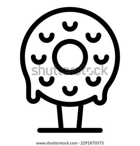 Donut cake pop icon outline vector. Candy chocolate. Sugar stick