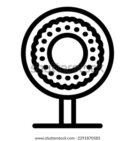 Circle round stick icon outline vector. Cake candy. Sugar heart