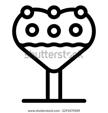 Heart cake pop icon outline vector. Candy chocolate. Sugar stick