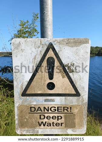 A deep water sign found next to the River Corrib, Galway, Ireland