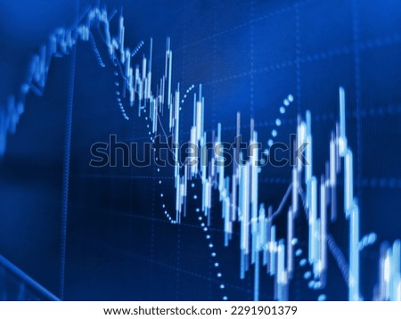 Financial stock market. Abstract financial chart with graph and stack of coins in Double exposure style background. Growing business graph with rising up trend Royalty-Free Stock Photo #2291901379