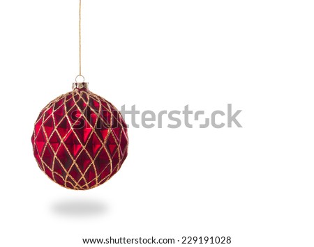red christmas ball on a white background