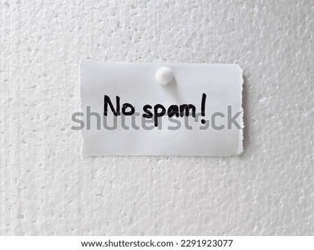 Text no spam on a white background.