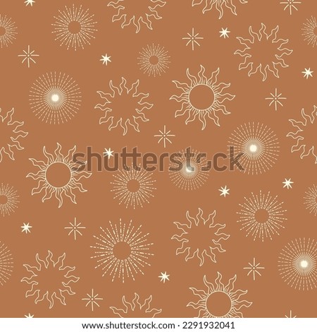 Trendy Summer Bohemian , Boho chic hand drawn style ,Beach Vibes Seamless Pattern Vector Illustration ,Design for fashion , fabric, textile, wallpaper , wrapping and all prints 
 Royalty-Free Stock Photo #2291932041
