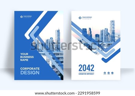 Corporate Book Cover Design Template in A4. Can be adapt to Brochure, Annual Report, Magazine,Poster, Business Presentation, Portfolio, Flyer, Banner, Website. Royalty-Free Stock Photo #2291958599