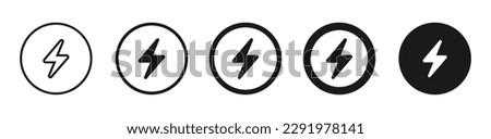 Lightning bolt icon set. Electric power vector isolated on white background. Vector icons. Royalty-Free Stock Photo #2291978141