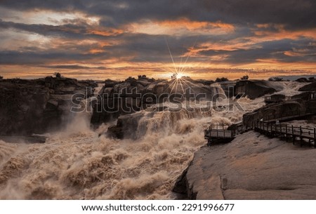 Augrabies falls in South Africa in flood.