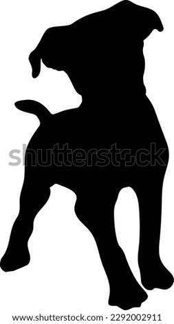 Vector puppy dog standing on white background