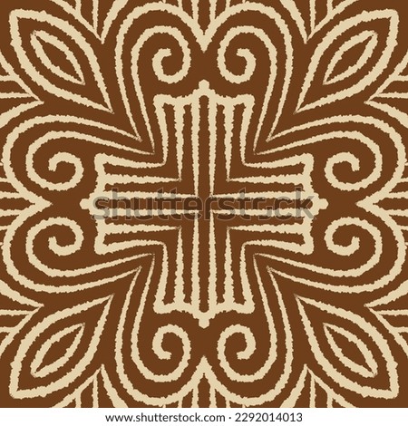Clip art of beige line pattern on brown ground