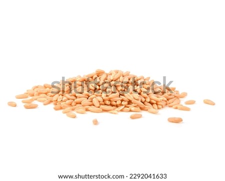 oat groats bird seed isolated on white background. Oat Groats are the hulled kernels of oats and are minimally processed to retain their natural nutrients Royalty-Free Stock Photo #2292041633