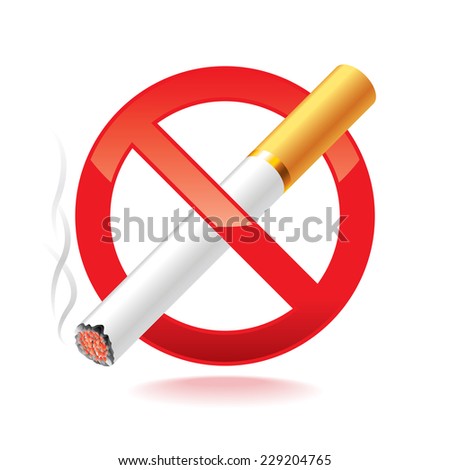 No smoking symbol isolated on white photo-realistic vector illustration