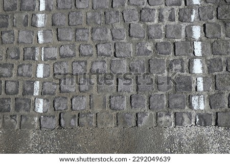 Parking space on brick road