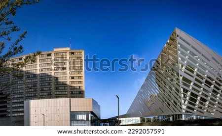Newly built convention center and sport arena in downtown Lexington, Kentucky next to hotel building Royalty-Free Stock Photo #2292057591