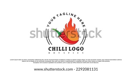 chilli logo design with unique concept Premium Vector
