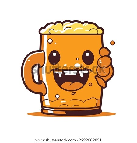 beer mascot animation in flat colors with minimal lines