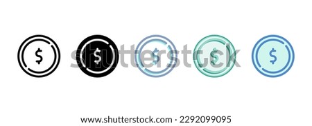Simple vector icon on a theme coin