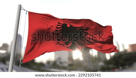 3d illustration flag of Albania. flag symbols of Albania.