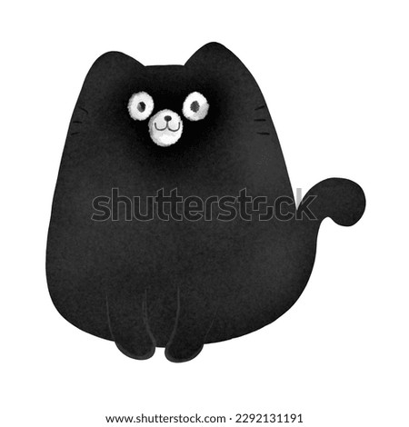 A cute black cat cartoon character