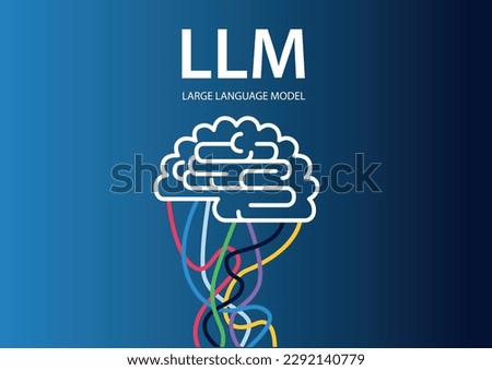 Vector illustration of a brain. Concept for generative AI and Large Language Models LLM. Royalty-Free Stock Photo #2292140779