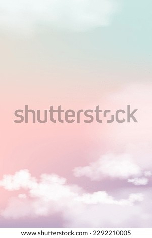 Sunset Sky with cloud in Soft Blue Aqua,Pink,Purple Pastel color Background,Dramatic Twilight Landscape Sunrise,Vector horizon Morning Sunlight Sky for four Season , Winter,Spring,Summer,Autumn banner