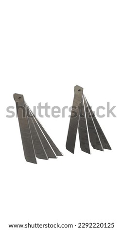knife spare for handy cutter on isolated white background with space for text or insertion.