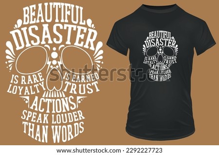 Typographic skull with multiple quotes. Vector illustration for tshirt, hoodie, website, print, application, logo, clip art, poster and print on demand merchandise.