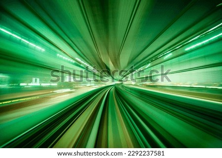 Motion blur from Yurikamome Line moving inside tunnel in Tokyo, Japan
 Royalty-Free Stock Photo #2292237581