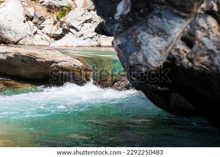 The beautiful Lillaz waterfalls in the Aosta Valley in the Gran Paradiso National Park Royalty-Free Stock Photo #2292250483