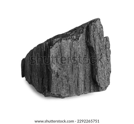 Piece of coal isolated on white. Mineral deposits Royalty-Free Stock Photo #2292265751