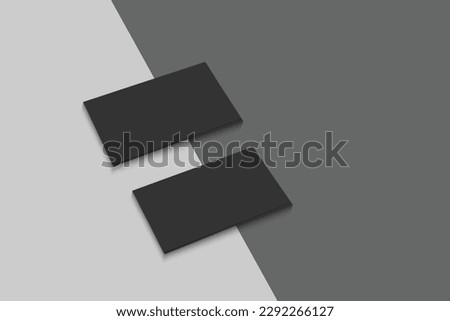 Realistic floating business branding cards template mockup with shadows. Vector illustration Royalty-Free Stock Photo #2292266127