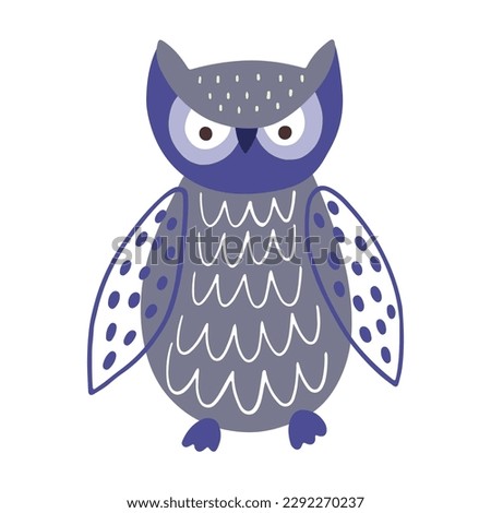 Owl vector illustration. Decorative element.