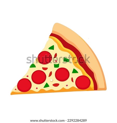Pizza slice vector flat isolated clip art
