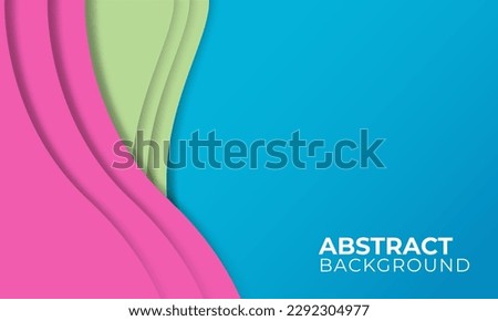 abstract background of blue, pink, and green curves in paper cut style.  background, curve, shape, fluid, abstract, graphic, design, wave, vector