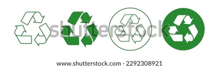 Recycle, reuse icons. Recycle vector symbols. Vector illustration Royalty-Free Stock Photo #2292308921