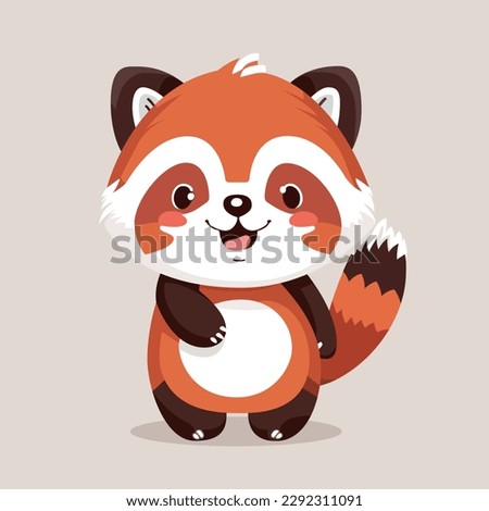 cute happy red panda mascot