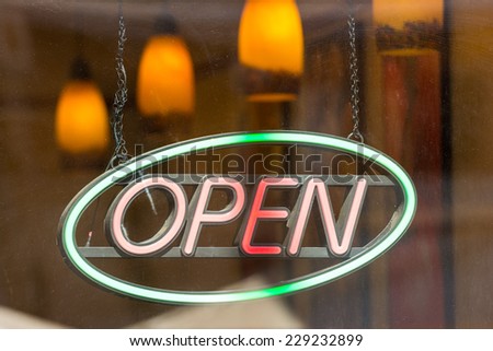 Open Store Sign In Shop Window