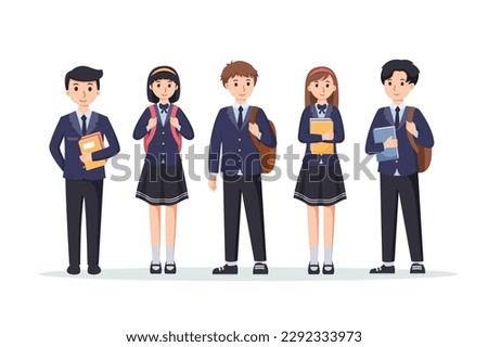 character high school student in school uniform vector illustration Royalty-Free Stock Photo #2292333973