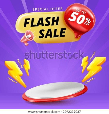 sale promo banner template with podium design. Royalty-Free Stock Photo #2292339037