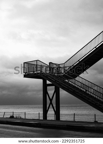 black and white abstract staircase photo