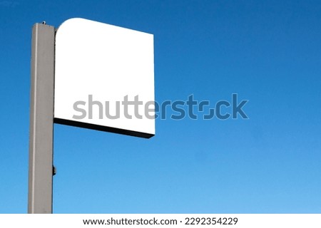 Blank empty square for company branding with rounded top corner