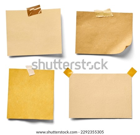 collection of various vintage note paper on white background. each one is shot separately Royalty-Free Stock Photo #2292355305