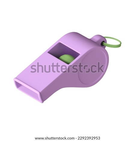 3D Sports whistle Illustration White Background Royalty-Free Stock Photo #2292392953