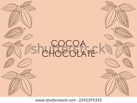 Cocoa template. Cocoa frame. Cocoa Seamless Pattern Background. Vector Illustration. Royalty-Free Stock Photo #2292395333