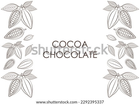 Cocoa template. Cocoa frame. Cocoa Seamless Pattern Background. Vector Illustration. Royalty-Free Stock Photo #2292395337