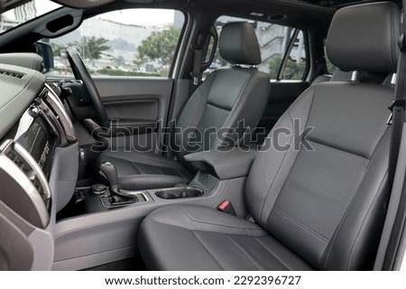 Car front seats Front cloth car seat frontal view Royalty-Free Stock Photo #2292396727