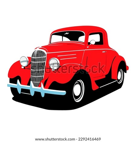 Classic vintage car clip art vector isolated 