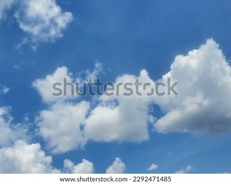 Beautiful view blue sky clouds in a sunny day. Cloudy sky gives possitive vibes and motivation to keep calm.