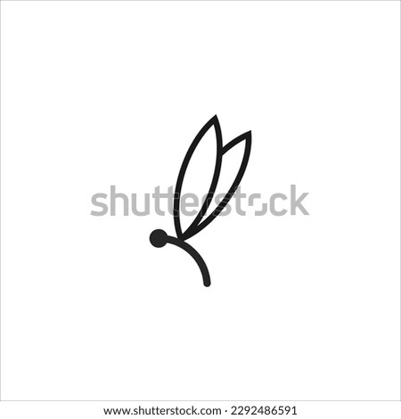 dragonfly vector stroke flat icon logo.