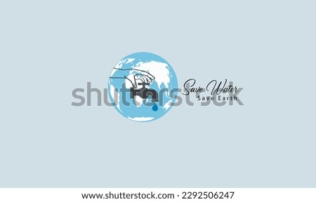 Save Water, Save Earth. World water day concept. vector illustrations.